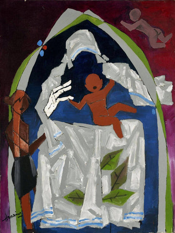 Mother Teresa - Maqbool Fida Husain – Painting - Framed Prints