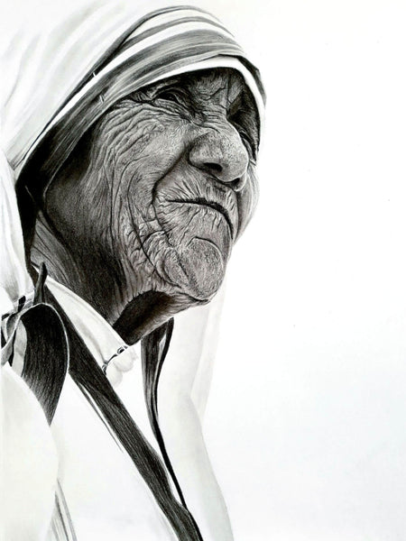 Mother Teresa - Portrait Art Painting - Framed Prints
