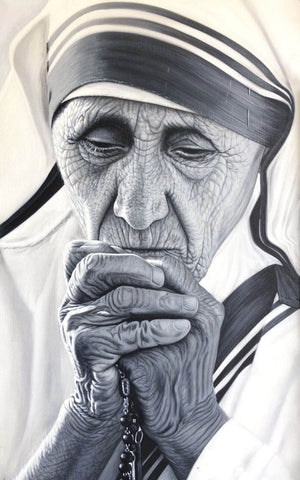 Mother Teresa - The Fruit Of Silence Is Prayer - Art Painting by Sherly David