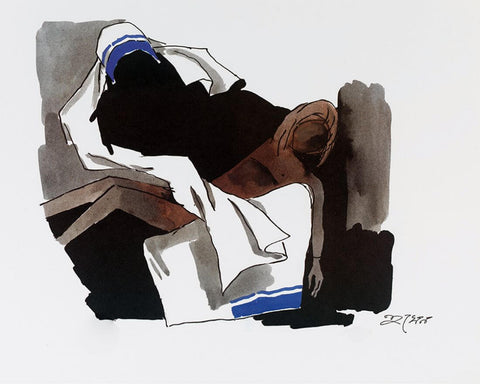 MF Hussain - Mother Lap by M F Husain