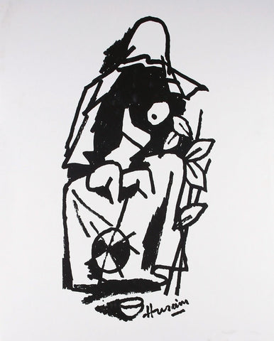 Mother Teresa III - Maqbool Husain by M F Husain
