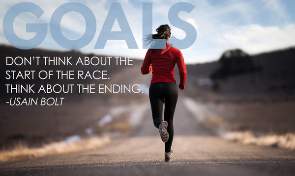 Motivational Quote by Usain Bolt: GOALS - Framed Prints