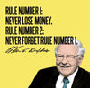 Motivational Quote - Warren Buffet - Rule Number 1: Never Lose Money, Rule Number:2 Never Forget Rule Number 1 - Canvas Prints