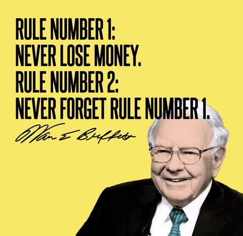 Motivational Quote - Warren Buffet - Rule Number 1: Never Lose Money, Rule Number:2 Never Forget Rule Number 1 by Roseann Jahns