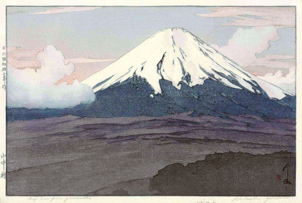 Mount Fuji From Yamanaka - Yoshida Hiroshi - Ukiyo-e Woodblock Print Japanese Art Painting - Canvas Prints