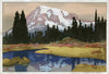 Mount Ranier - Yoshida Hiroshi - Ukiyo-e Woodblock Print Japanese Art Painting - Life Size Posters