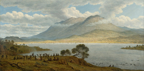 Mount Wellington and Hobart Town from Kangaroo Point - Framed Prints by John Glover
