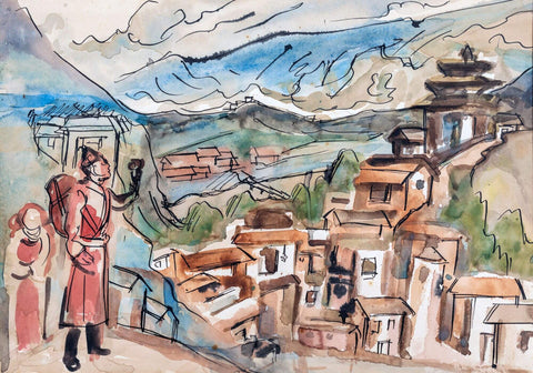 Mountains - Benode Behari Mukherjee - Bengal School Indian Painting - Posters