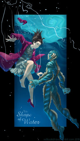 The Shape Of Water - Sally Hawkins- Hollywood Science Fiction English Movie Poster by Lan