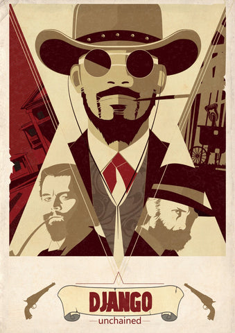 Homage Poster - Graphic Art - Django Unchained - Hollywood Collection - Art Prints