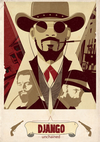 Homage Poster - Graphic Art - Django Unchained - Hollywood Collection - Large Art Prints