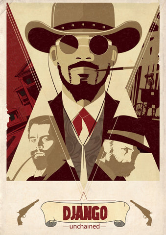 Homage Poster - Graphic Art - Django Unchained - Hollywood Collection by Bethany Morrison