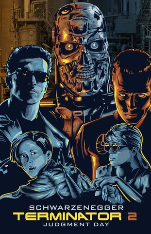 Movie Poster - Terminator 2 - Fan Art - Hollywood Collection - Large Art Prints by Brooke