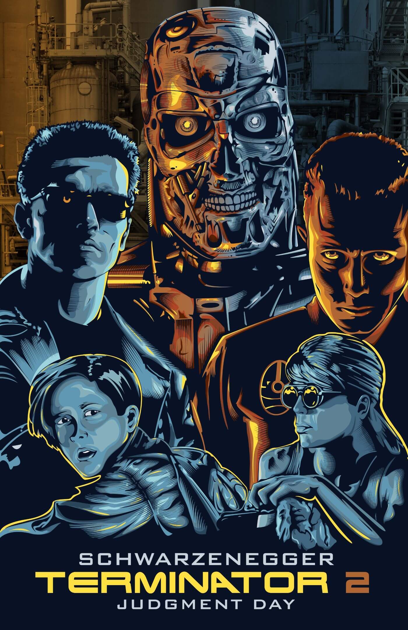 Movie Poster - Terminator 2 - Fan Art - Hollywood Collection - Framed ...