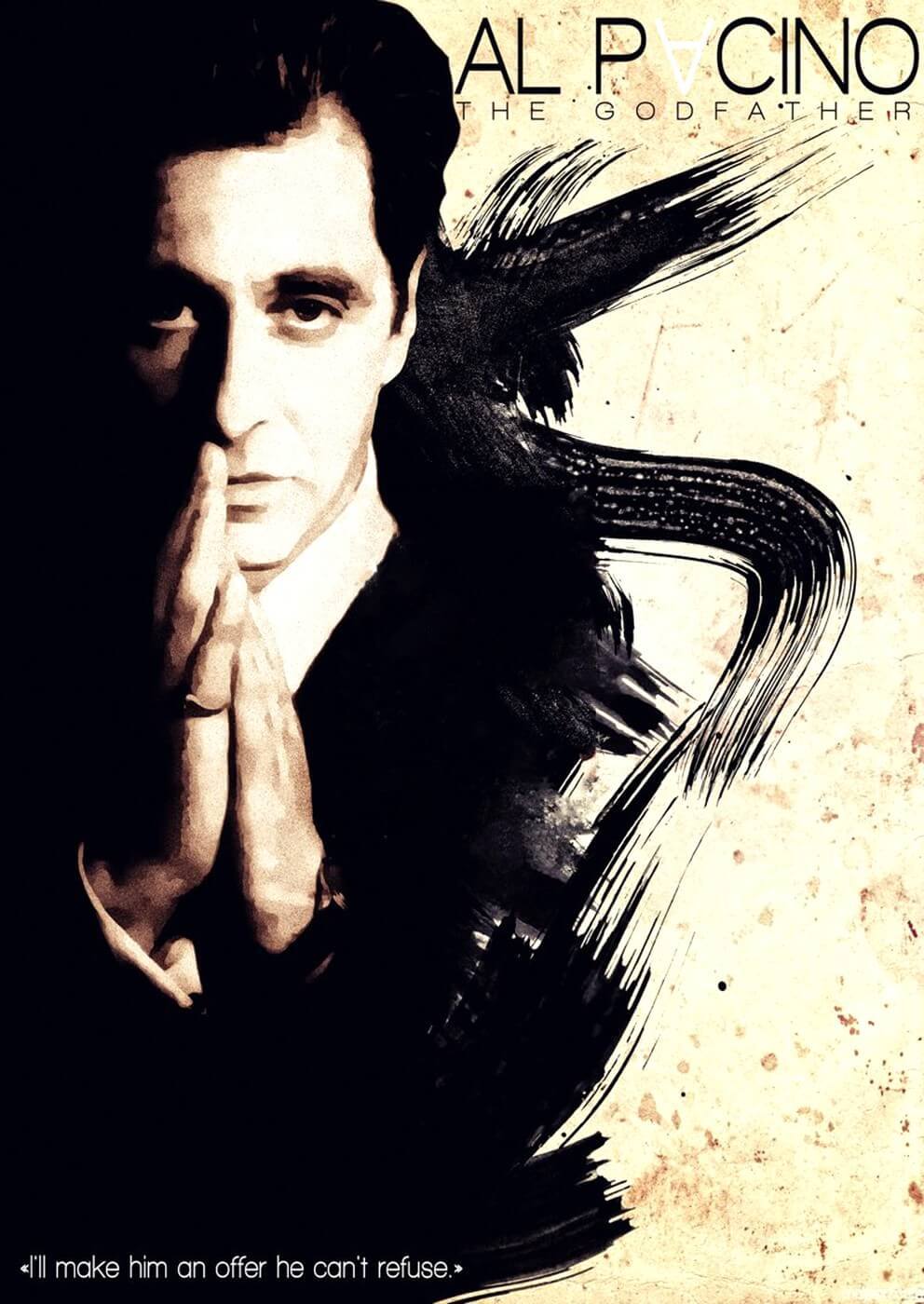 Movie Poster Art Al Pacino As Michael Corleone In The Godfather II  -Tallenge Hollywood Poster Collection Art Prints