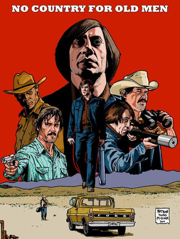Movie Poster Art - No Country For Old Men - Tallenge Hollywood Poster Collection - Large Art Prints by Joel Jerry