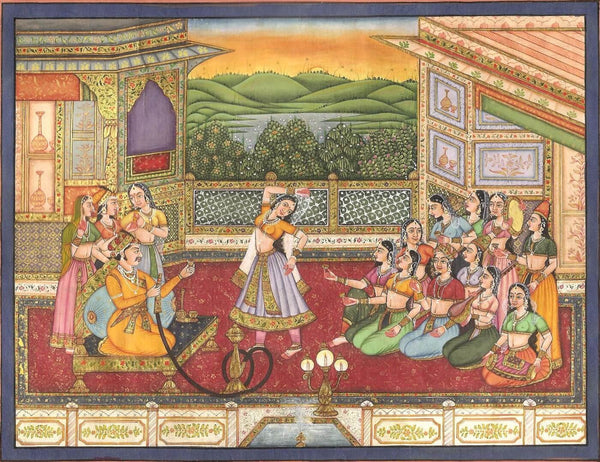 Indian Miniature Art - Mughal Painting - Evening by Kritanta Vala