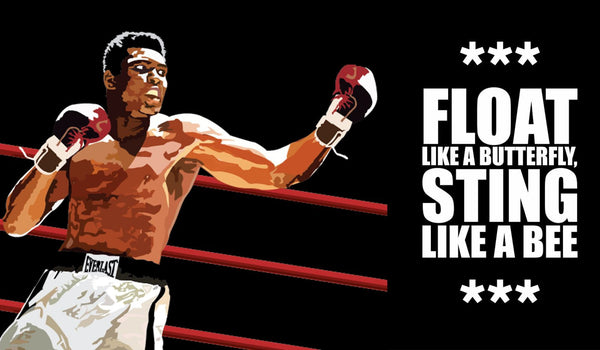 Muhammad Ali - Float Like A Butterfly Sting Like A Bee - Digital Art - Framed Prints
