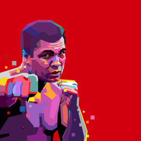 Muhammad Ali - Red - Digital Art - Framed Prints