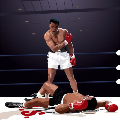 Muhammad Ali - Sonny Liston KO - Digital Art by Sina Irani