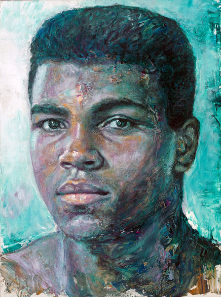 Muhammad Ali - The Portrait Of A Young Boxer - Oil Painting - Framed Prints