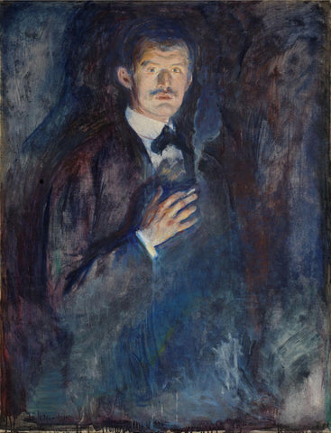 Self-Portrait with Burning Cigarette - Edvard Munch - Posters