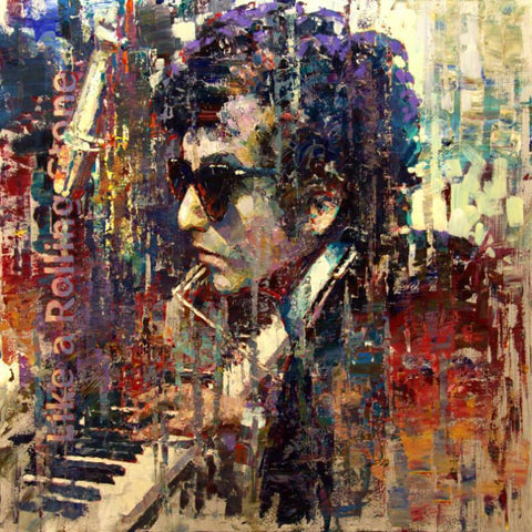 Music And Musicians Collection - Bob Dylan - Like A Rolling Stone Painting - Tallenge Music Collection - Large Art Prints by Sam Mitchell