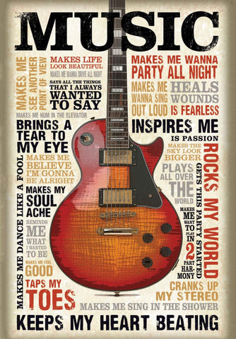 Music Inspires Me - Bestselling Insprirational Poster - Canvas Prints