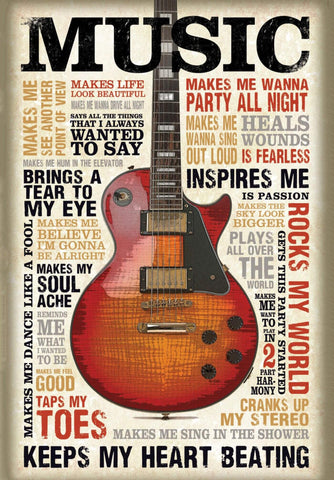 Music Inspires Me - Bestselling Insprirational Poster - Framed Prints