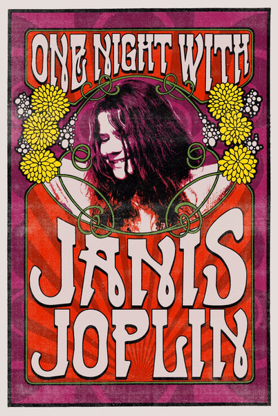 Music and Musicians Collection - Janis Joplin - Vintage Concert Poster - Framed Prints