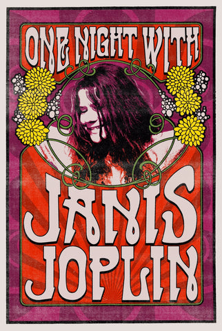 Music and Musicians Collection - Janis Joplin - Vintage Concert Poster - Posters