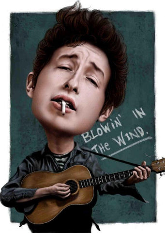 Music and Musicians Poster Collection - Bob Dylan - Blowin In The Wind -Fan Art - Large Art Prints by Sam Mitchell