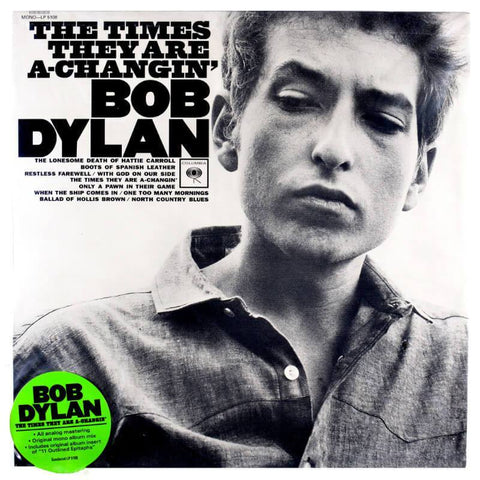 Music and Musicians Poster Collection - Bob Dylan - Times They Are Changing  - Album Cover Art - Canvas Prints