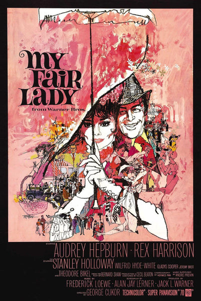 My Fair Lady - Audrey Hepburn - Hollywood Classic English Movie Poster - Canvas Prints