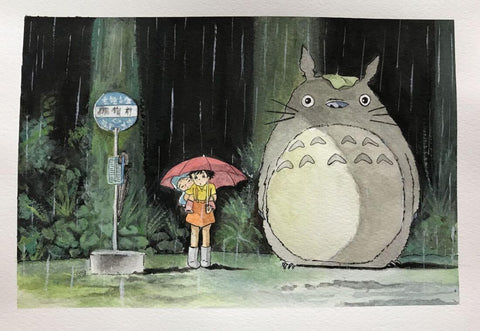 My Neighbor Totoro - Studio Ghibli Japanaese Animated Movie Fan Art Poster - Framed Prints