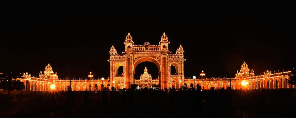 Mysore Palace (Karnataka) Lit Up For Dassera Festival - Famous Places - Large Art Prints