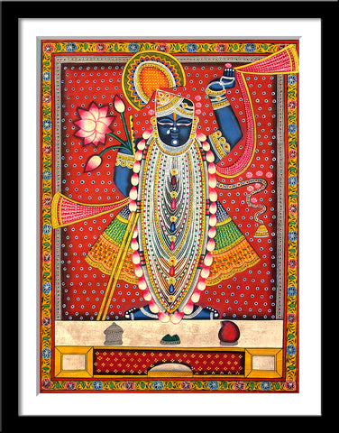 Best Of Nathdwara Shrinathji Pichwai Paintings - Set of 10 Framed Poster Paper - (12 x 17 inches)each by Pichwai