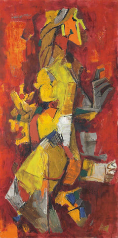 MF Hussain - Naika (Nritya) by M F Husain