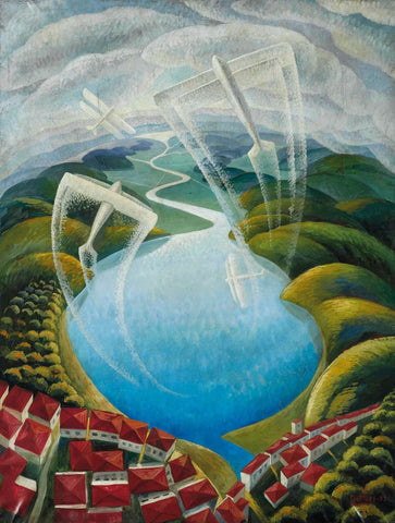Italian (Aerei Lago Nuvole) - Gerardo Dottori - Posters by Gerardo Dottori