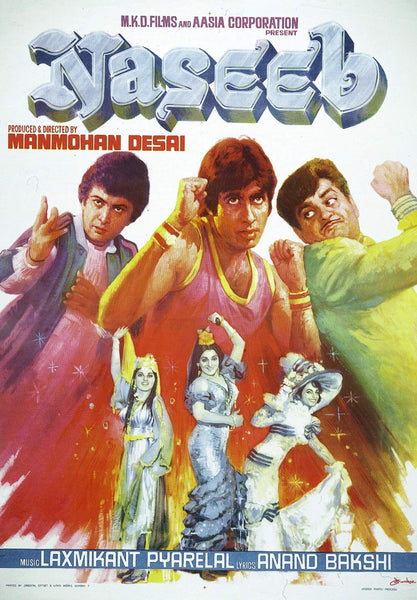 Naseeb - Bollywood Cult Classic - Amitabh Bachchan - Hindi Movie Poster - Framed Prints