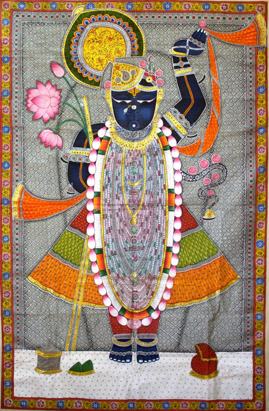 Nathdvara Shrinathji Pichwai - Krishna Painting - Life Size Posters