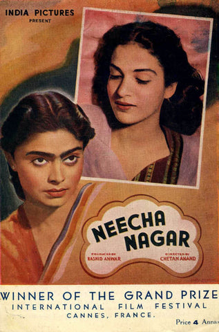 Neecha Nagar (1946) - First Indian Film to win the Palme dOr at Cannes - Classic Hindi Movie Poster - Posters by Yuv