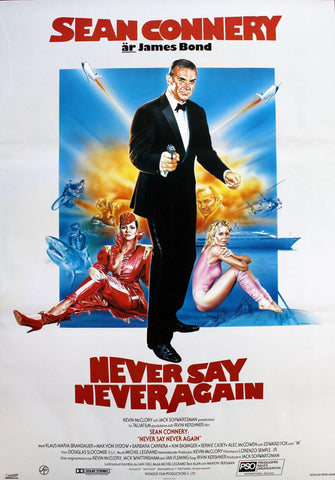 Never Say Never Again - Sean Connery - James Bond 007 - Hollywood Action Movie Poster by Jacob