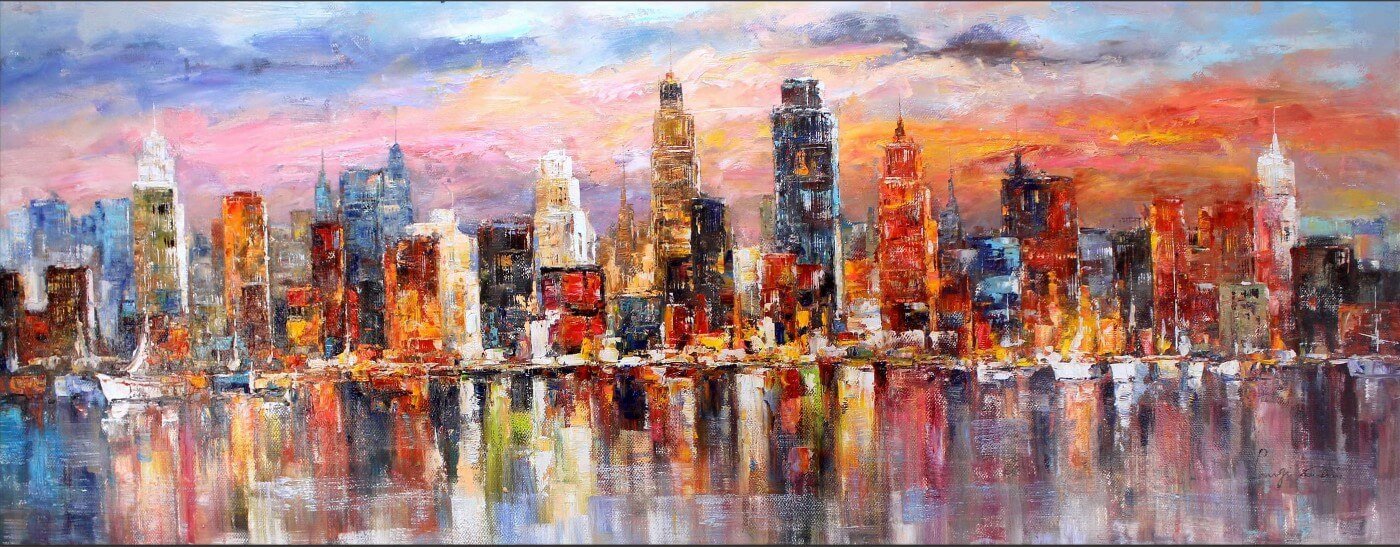 New York Skyline Abstract - Framed Prints by Teri Hamilton
