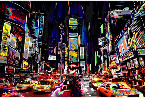Night Lights At Times Square by Teri Hamilton