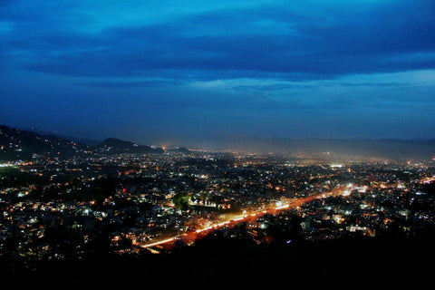 Nightscape Pokhara City Nepal - Canvas Prints