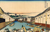 Nihonbashi Bridge in Edo - Katsushika Hokusai - Japanese Woodcut Ukiyo-e Painting - Framed Prints