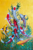 Nine Koi Fish Upstream - Prosperity And Family Strength - Feng Shui Painting - Art Prints