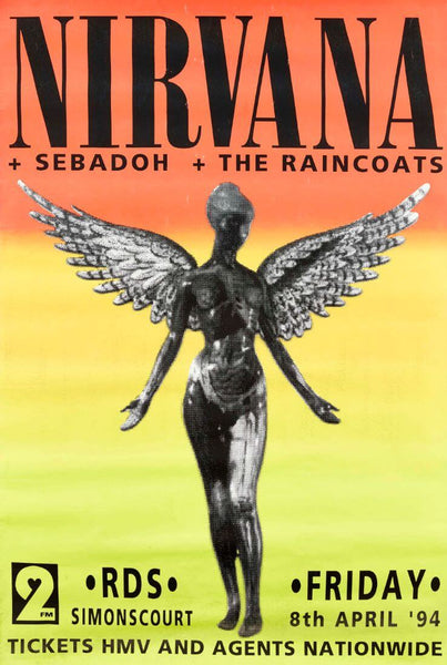 Nirvana - Live 1994 - Grunge Rock Music Concert Poster - Framed Prints