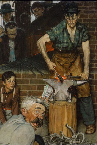 Norman Rockwel - Blacksmith's Boy – Heel And Toe (Detail I) - Life Size Posters